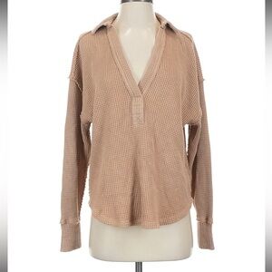 Aerie Tan V-Neck Sweater